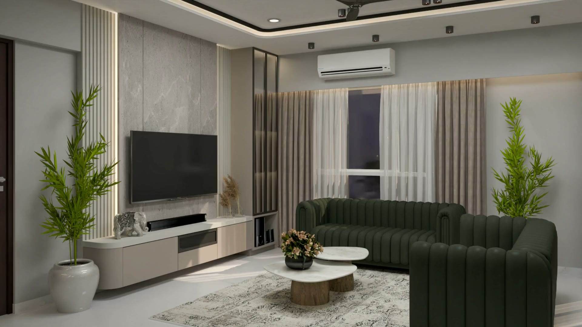 Walkthrough of a residence designed by the studio, starting in the living room
